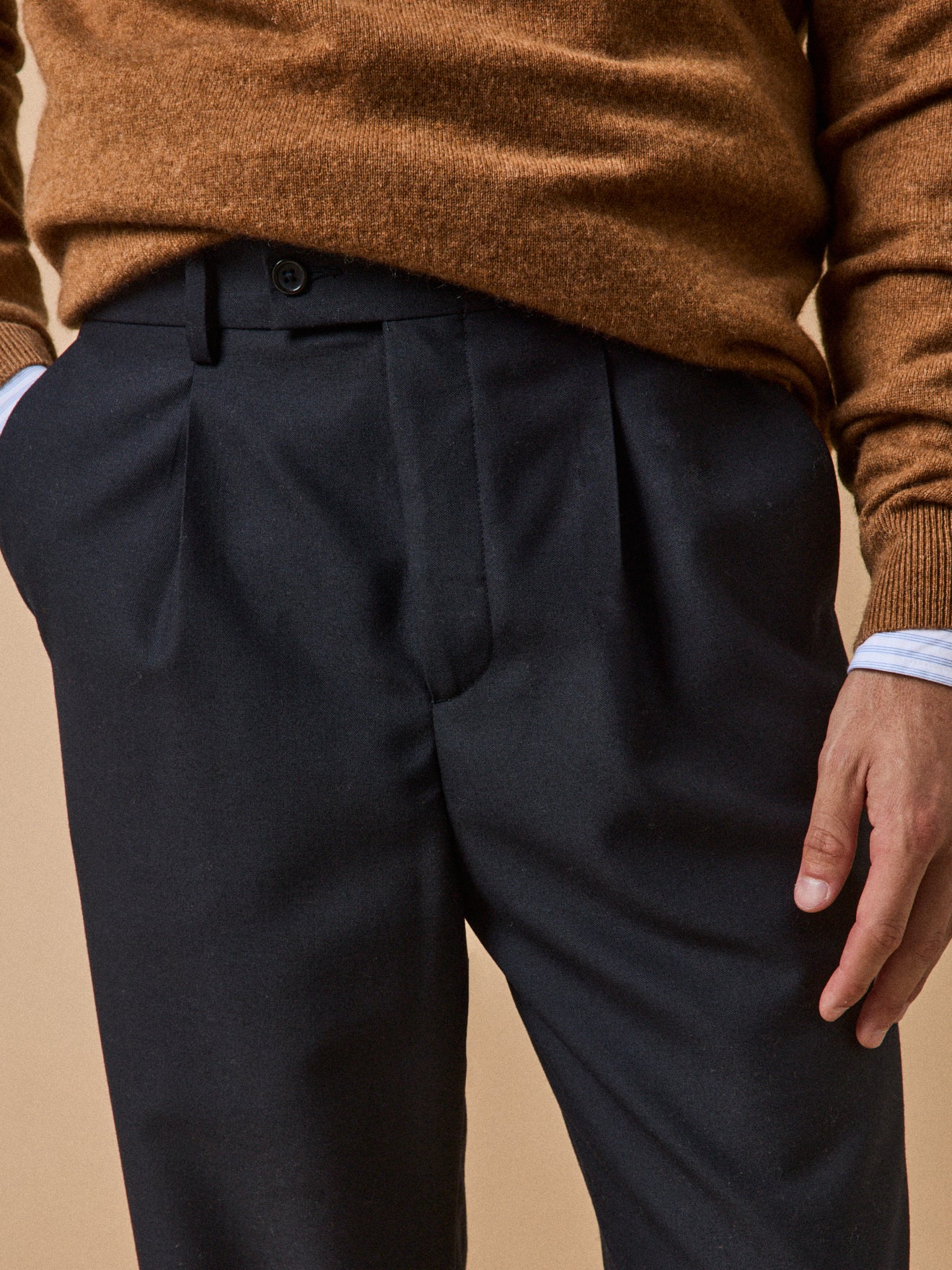 Pantalon à pinces lainage uni homme - Image 3