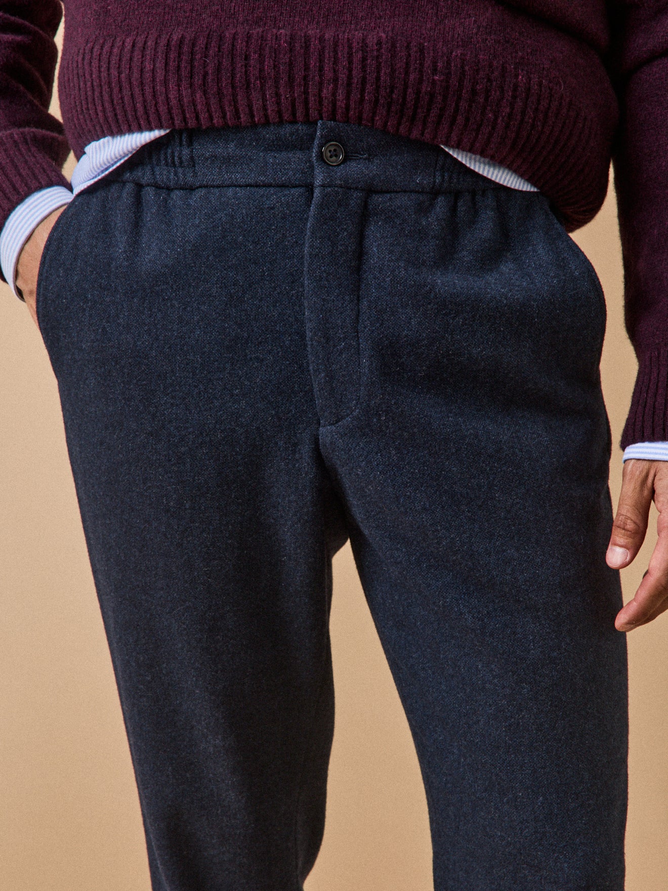 Pantalon taille élastiquée lainage homme - Image 4