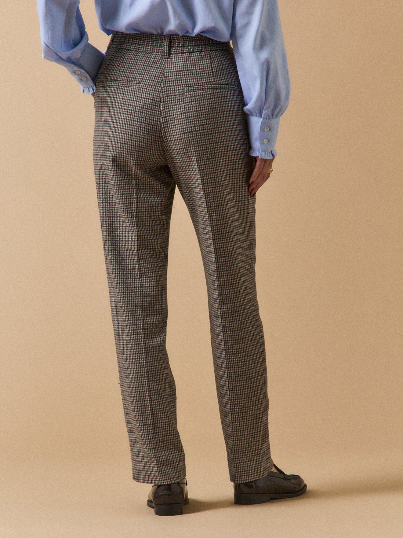 Pantalon cigarette lainage mini carreaux femme Léa - Image 2