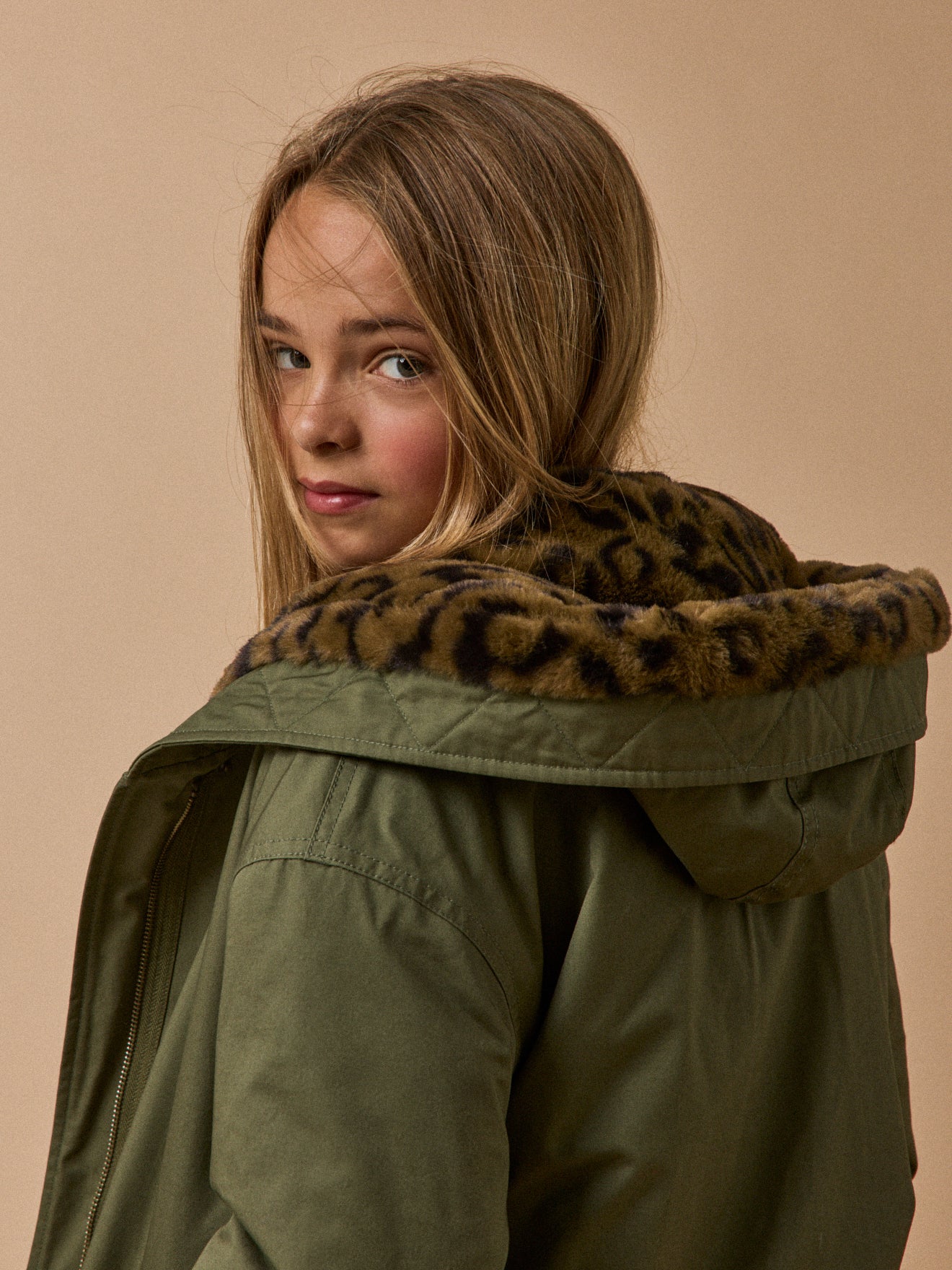 Parka courte doublée léopard - Collection Junior - Image 3