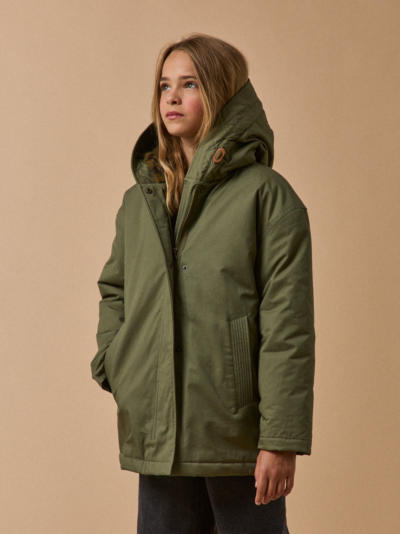 Parka courte doublée léopard - Collection Junior - Image 5