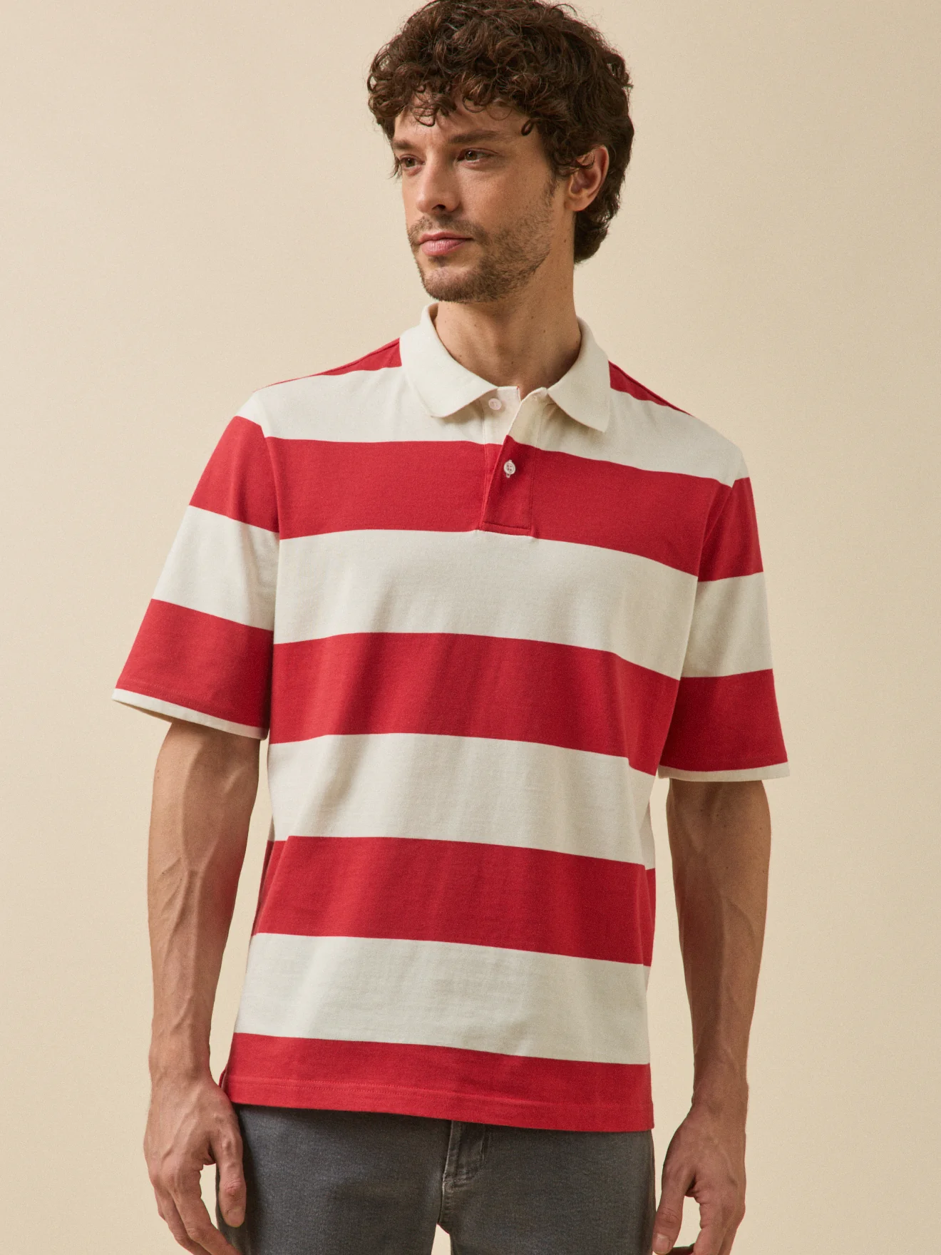 Polo rayé homme coton biologique - Image 2