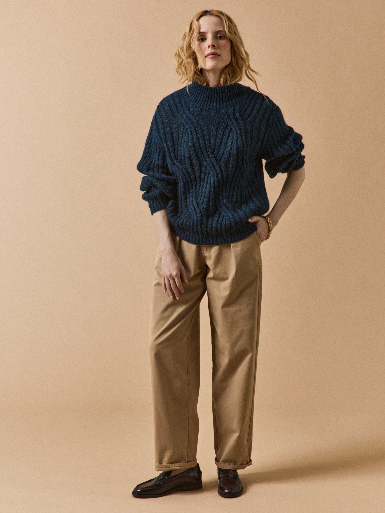 Pull torsades col montant femme - Image 6