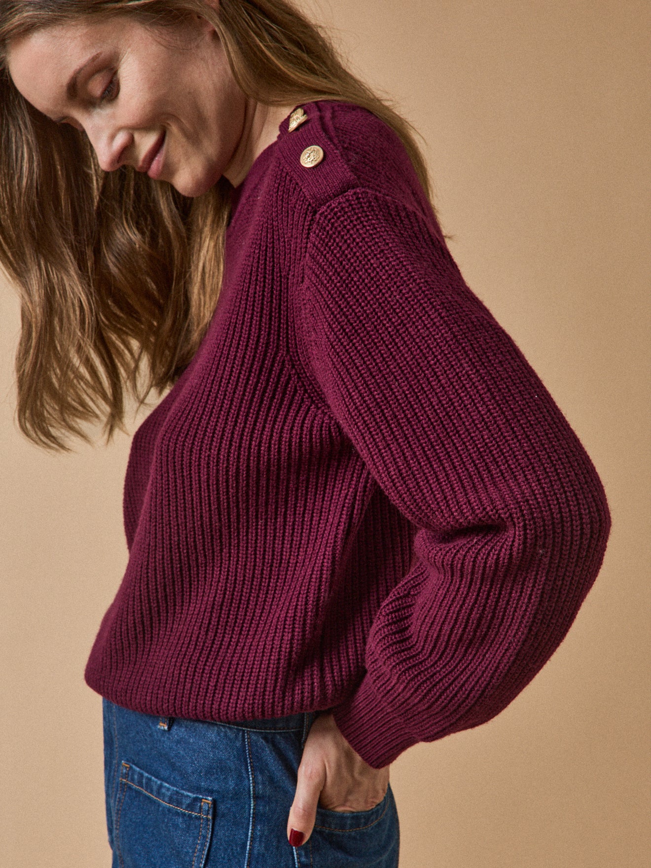 Pull en côtes anglaises femme laine RWS* - Image 2