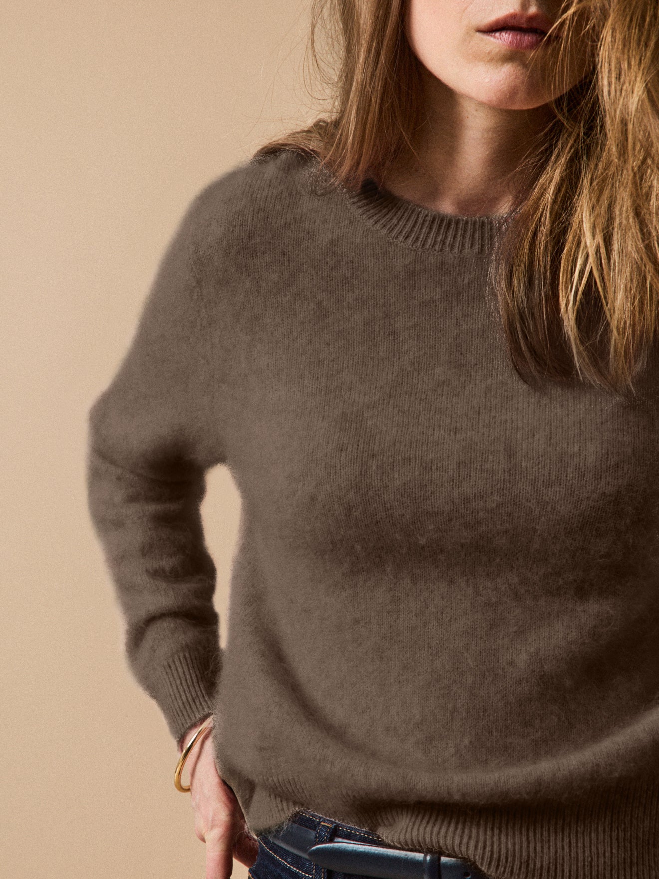 Pull col rond laine brossée femme - Image 3