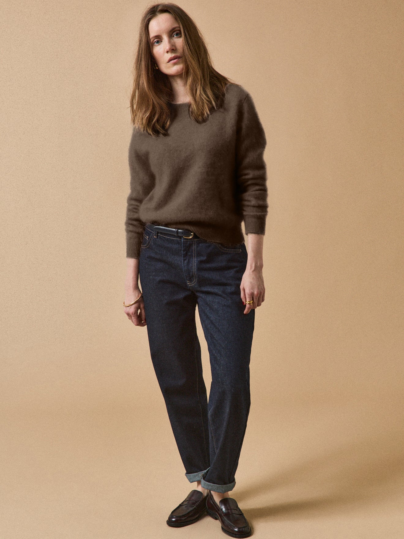 Pull col rond laine brossée femme - Image 4