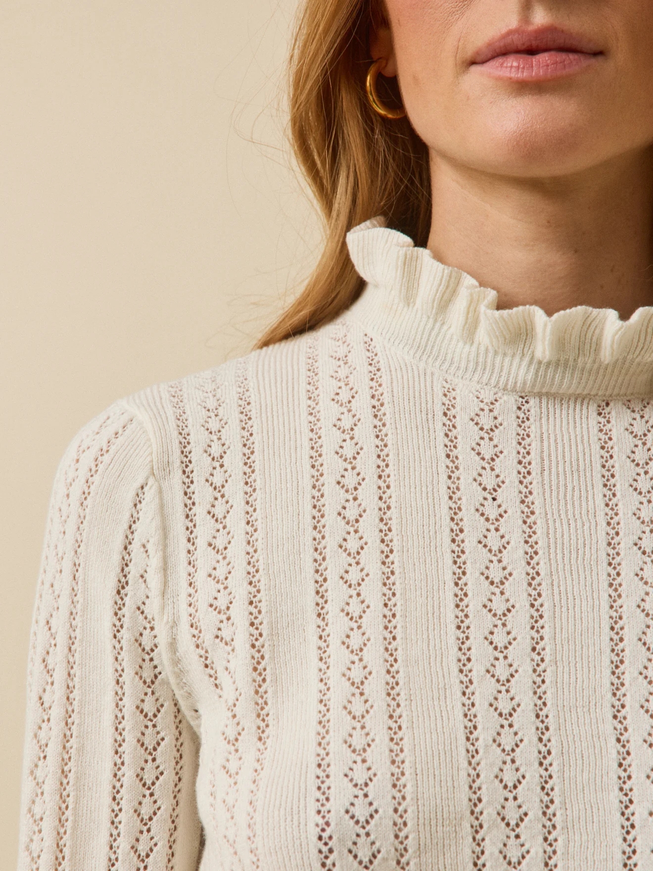 Pull col volanté femme coton biologique et cachemire - Image 3