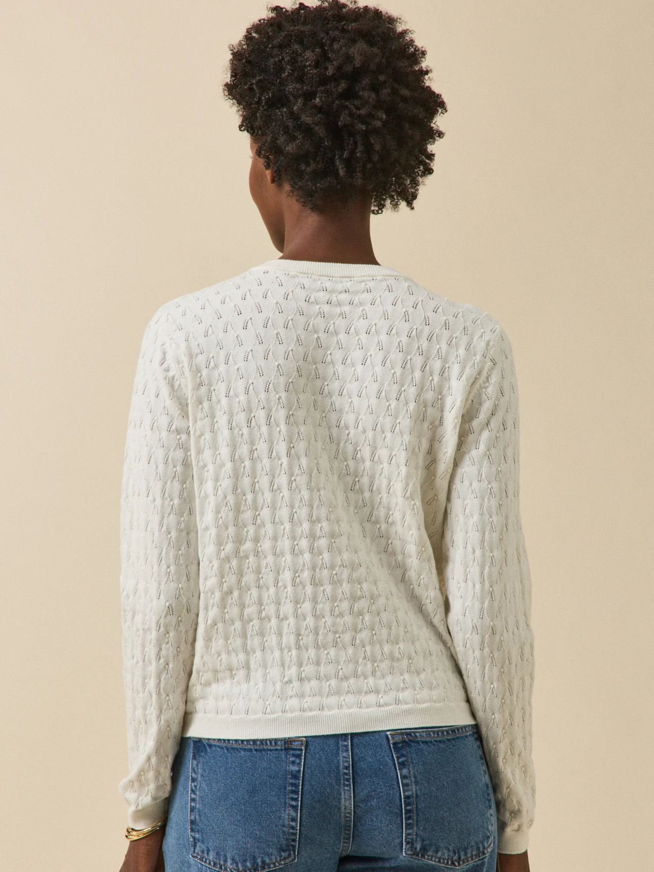 Gilet maille pointelle femme - Image 3