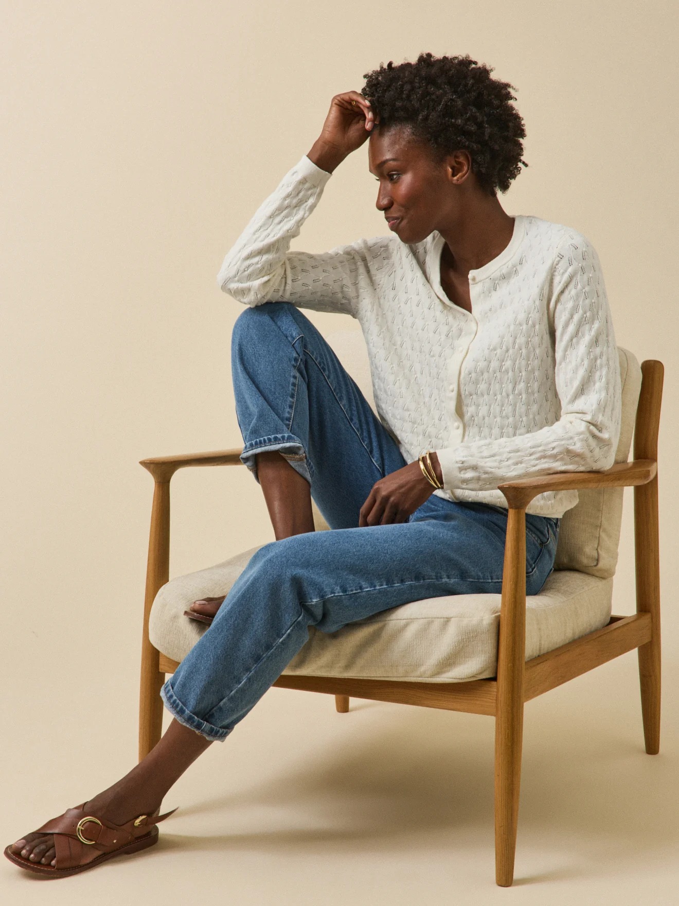 Gilet maille pointelle femme - Image 5