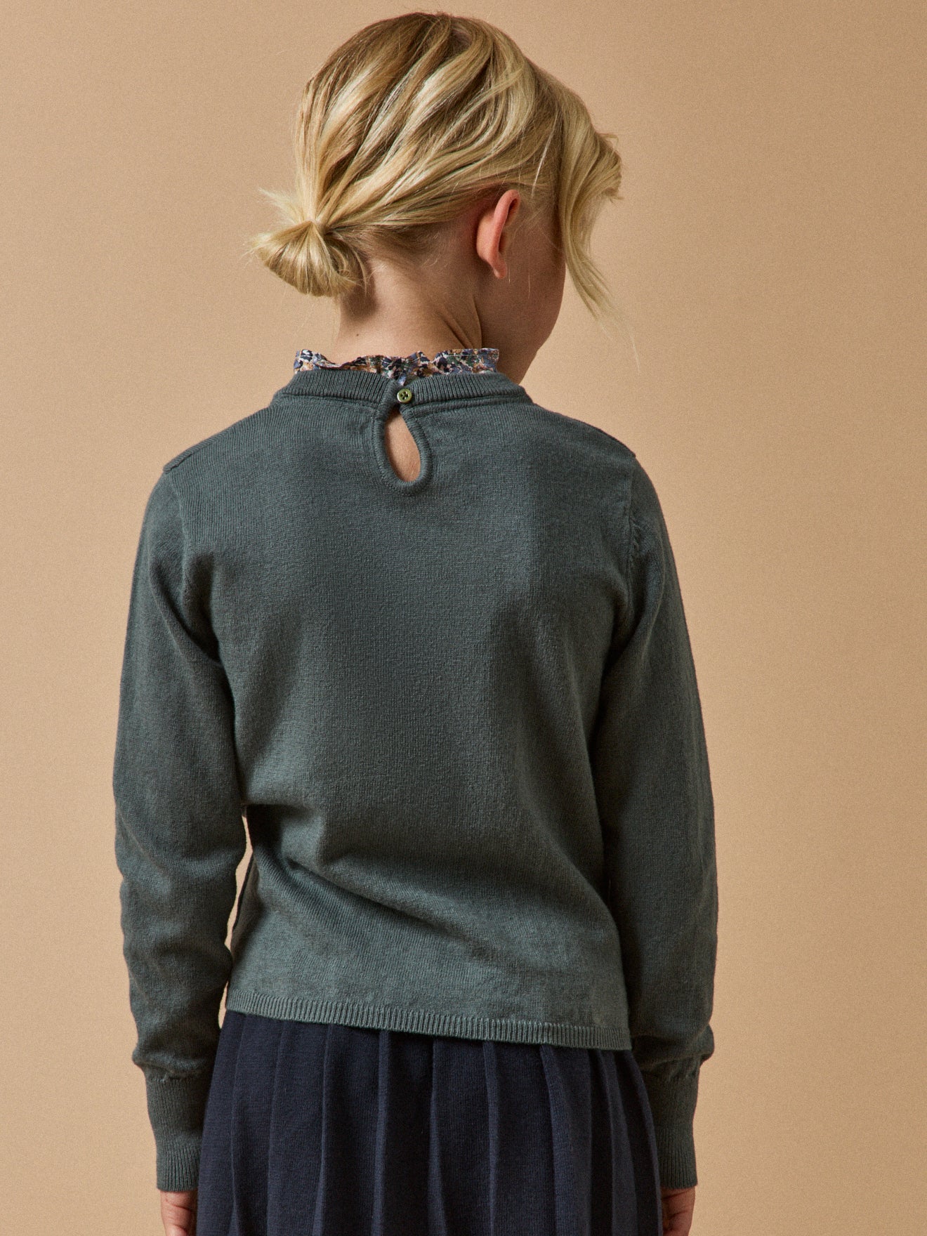 Pull Fille col tissu Liberty - Image 2