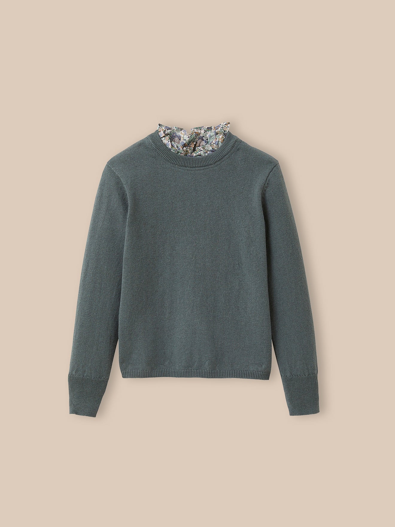 Pull Fille col tissu Liberty - Image 4