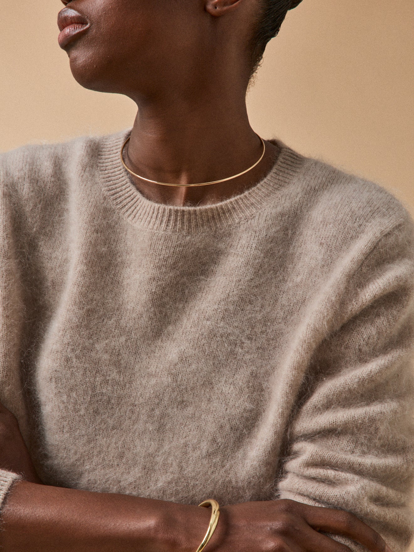Pull col rond laine brossée femme - Image 3