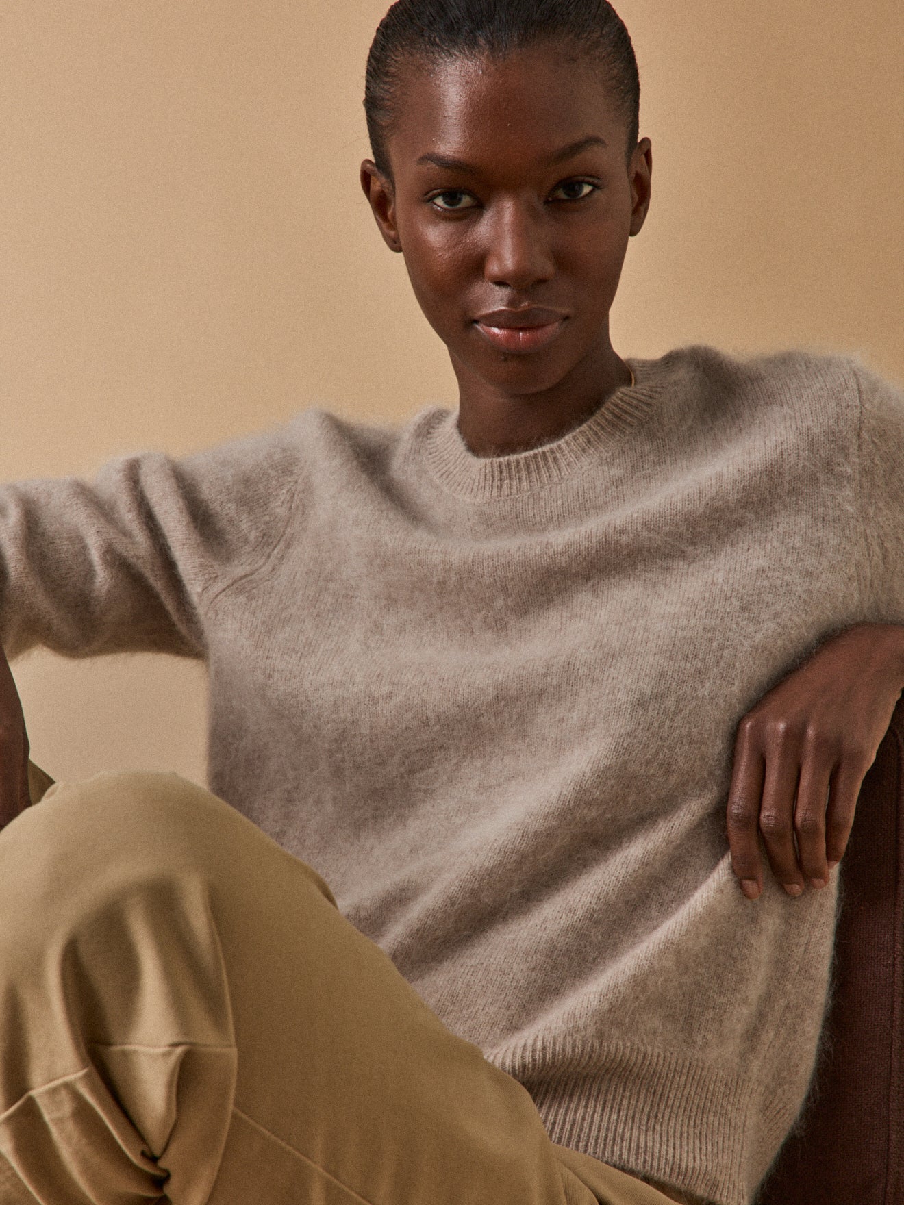 Pull col rond laine brossée femme - Image 4