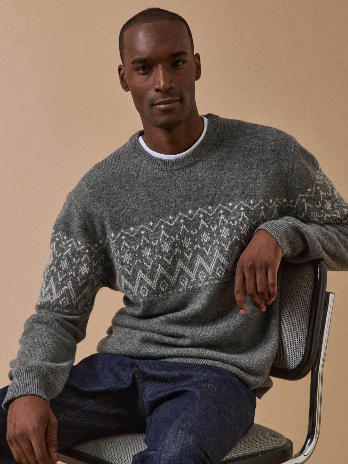 Pull jacquard homme