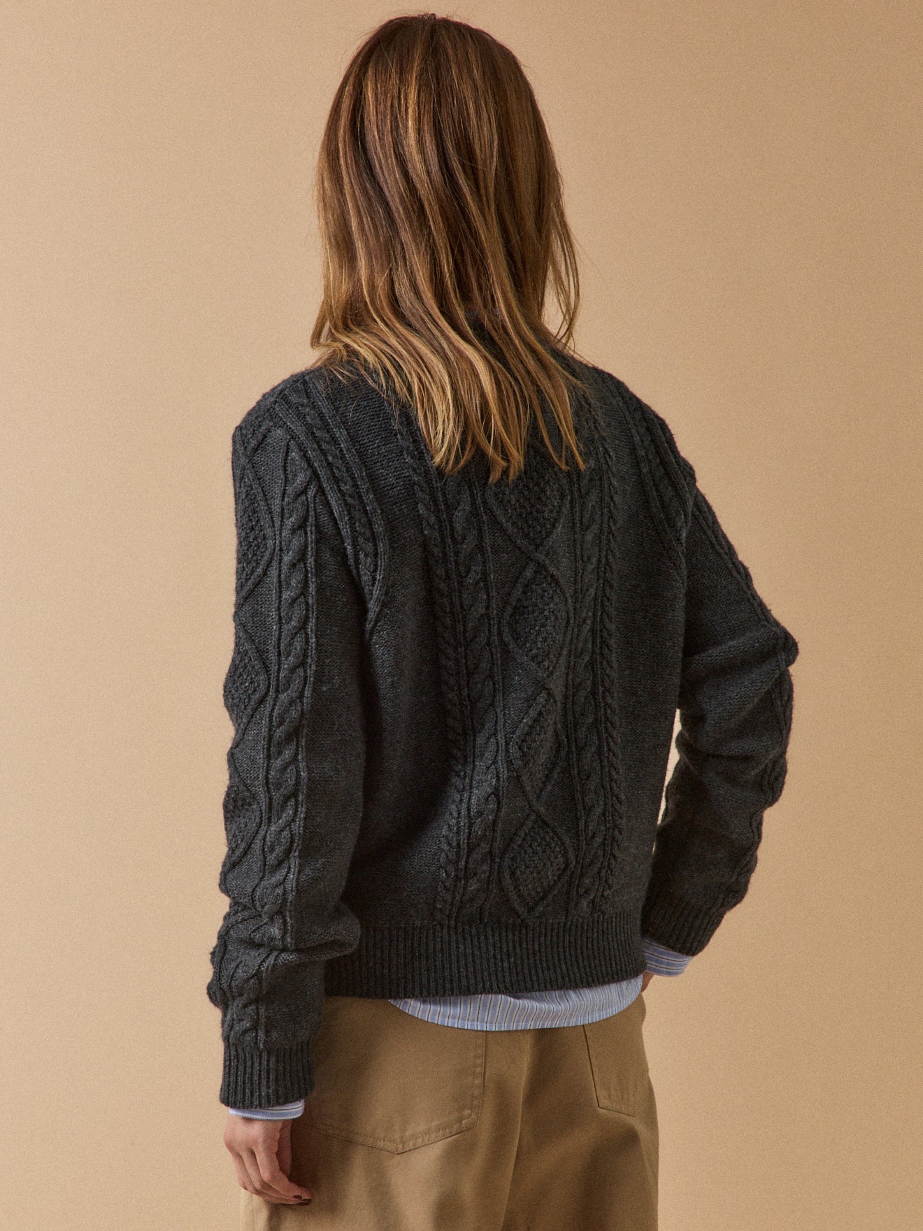 Pull torsades col rond femme - Image 3