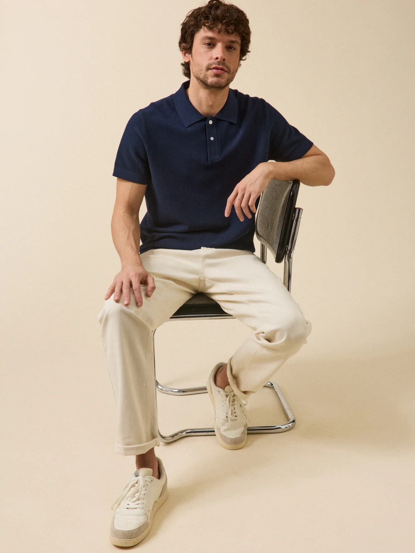 Pull col polo manches courtes homme - Image 4