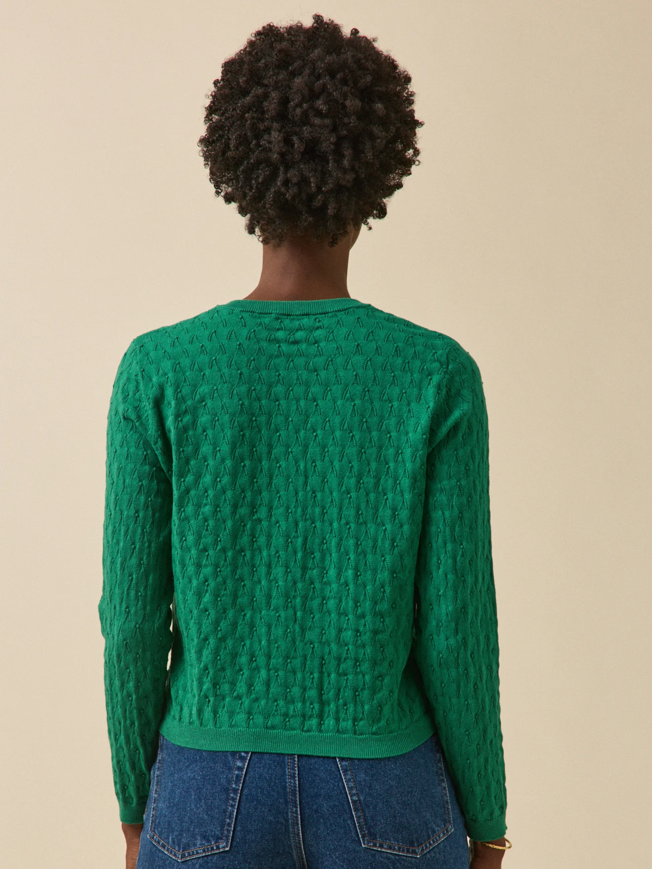 Gilet maille pointelle femme - Image 2
