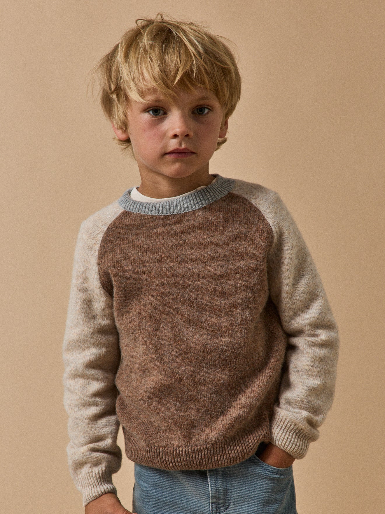 Pull colorblock laine Garçon
