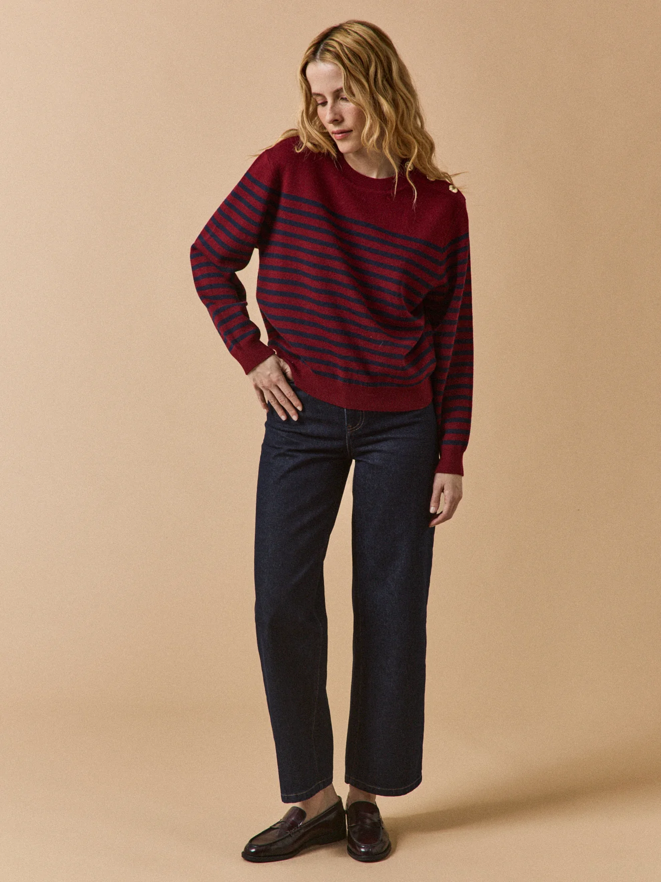 Pull boutons dorés femme laine RWS* - Image 5