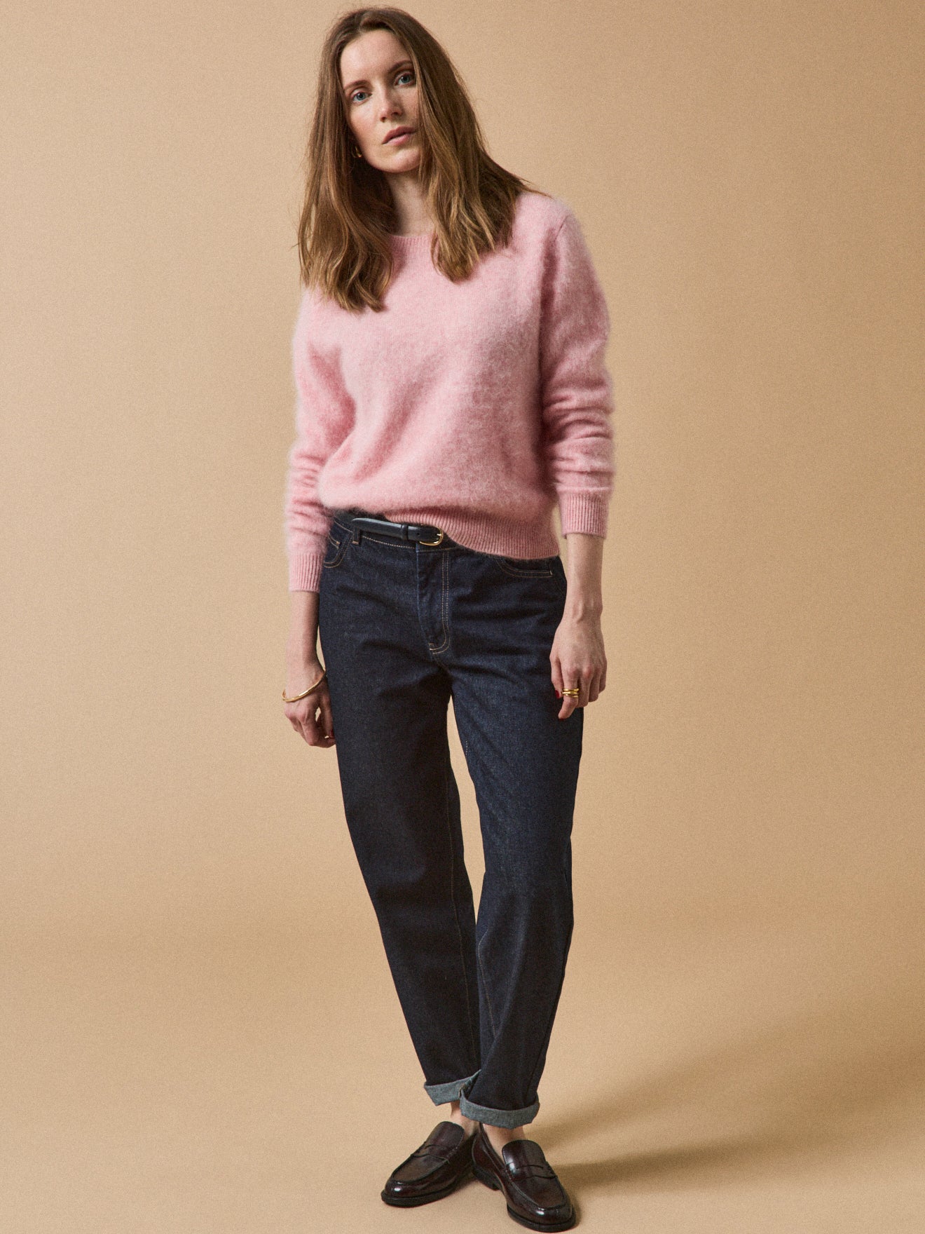 Pull col rond laine brossée femme - Image 4