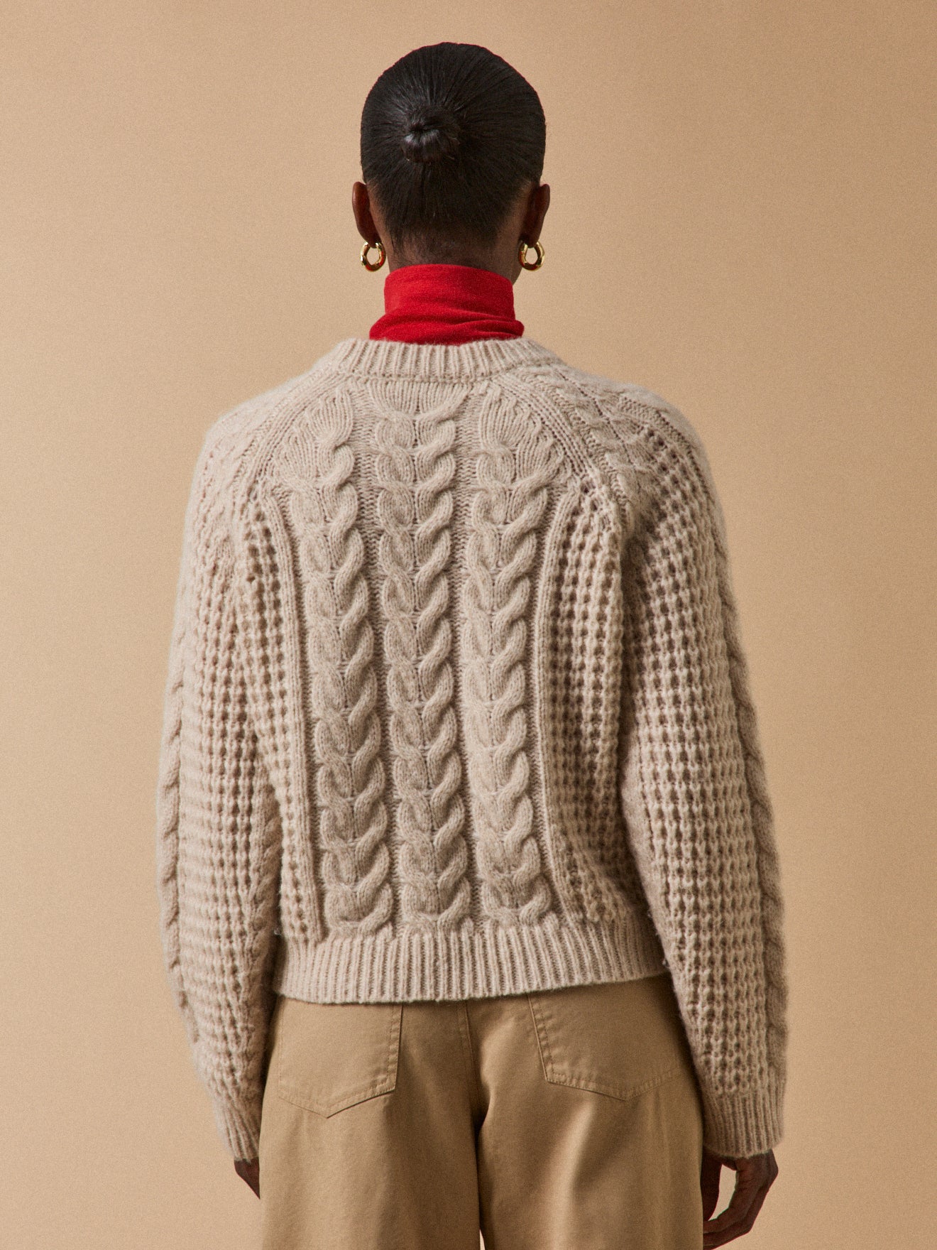 Pull torsades femme mélange laine mérinos - Image 2