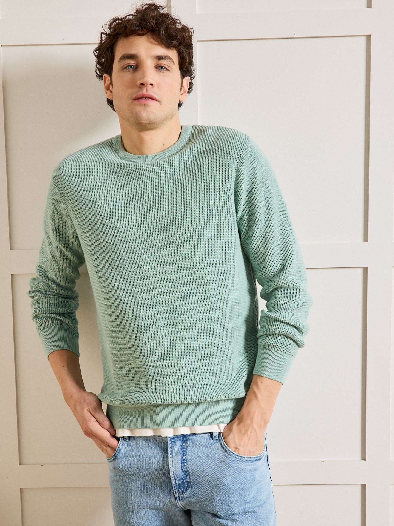 Pull maille gaufrée homme - Image 6
