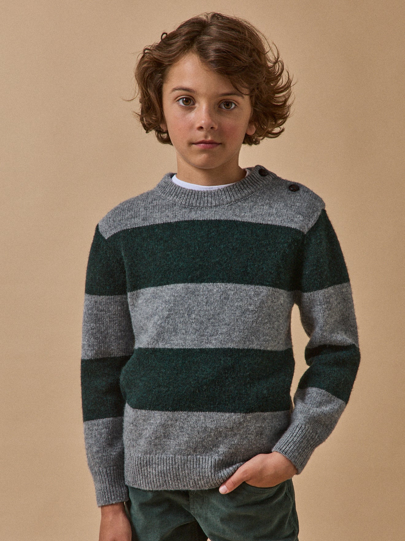 Pull rayé laine Garçon