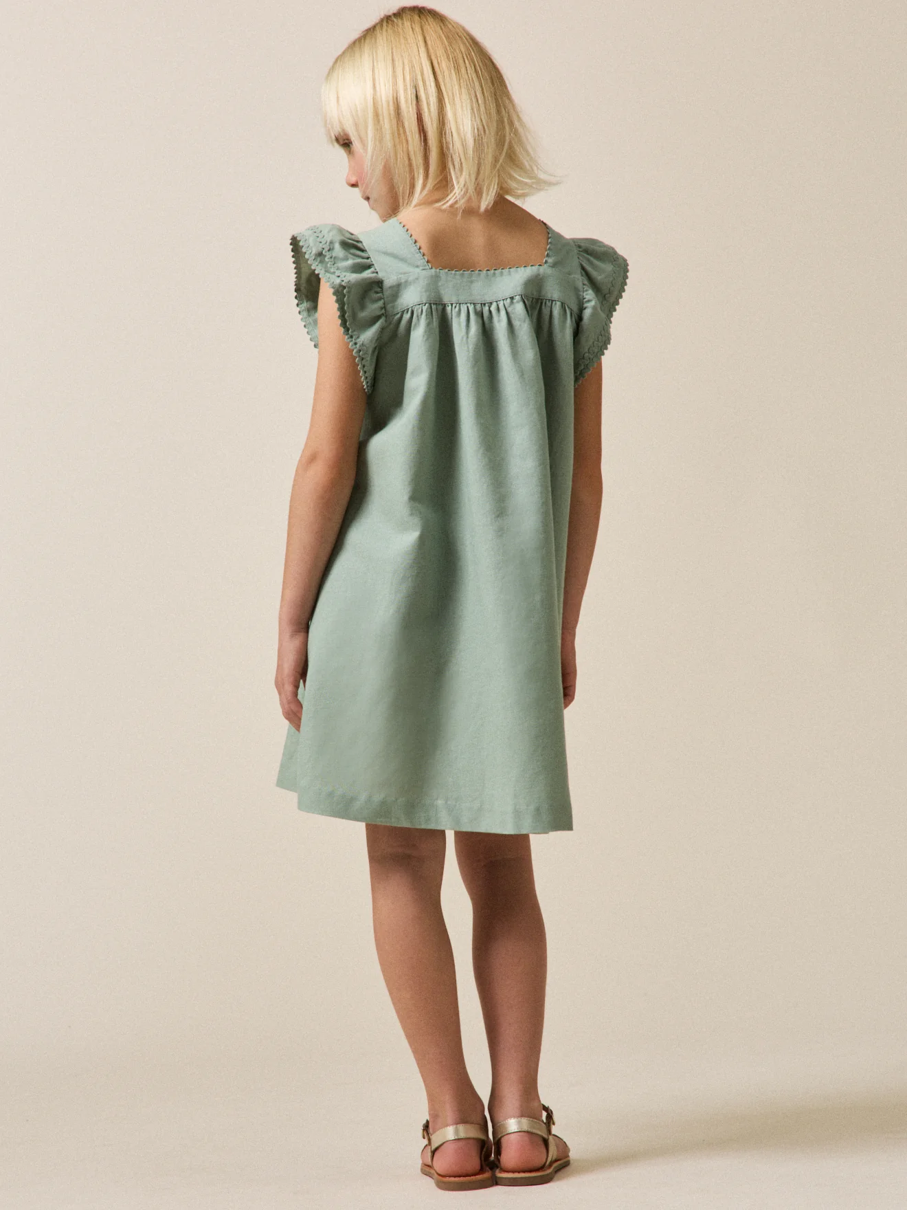 Robe Clémence Fille lin et coton - Collection Fêtes et Mariages - Image 2