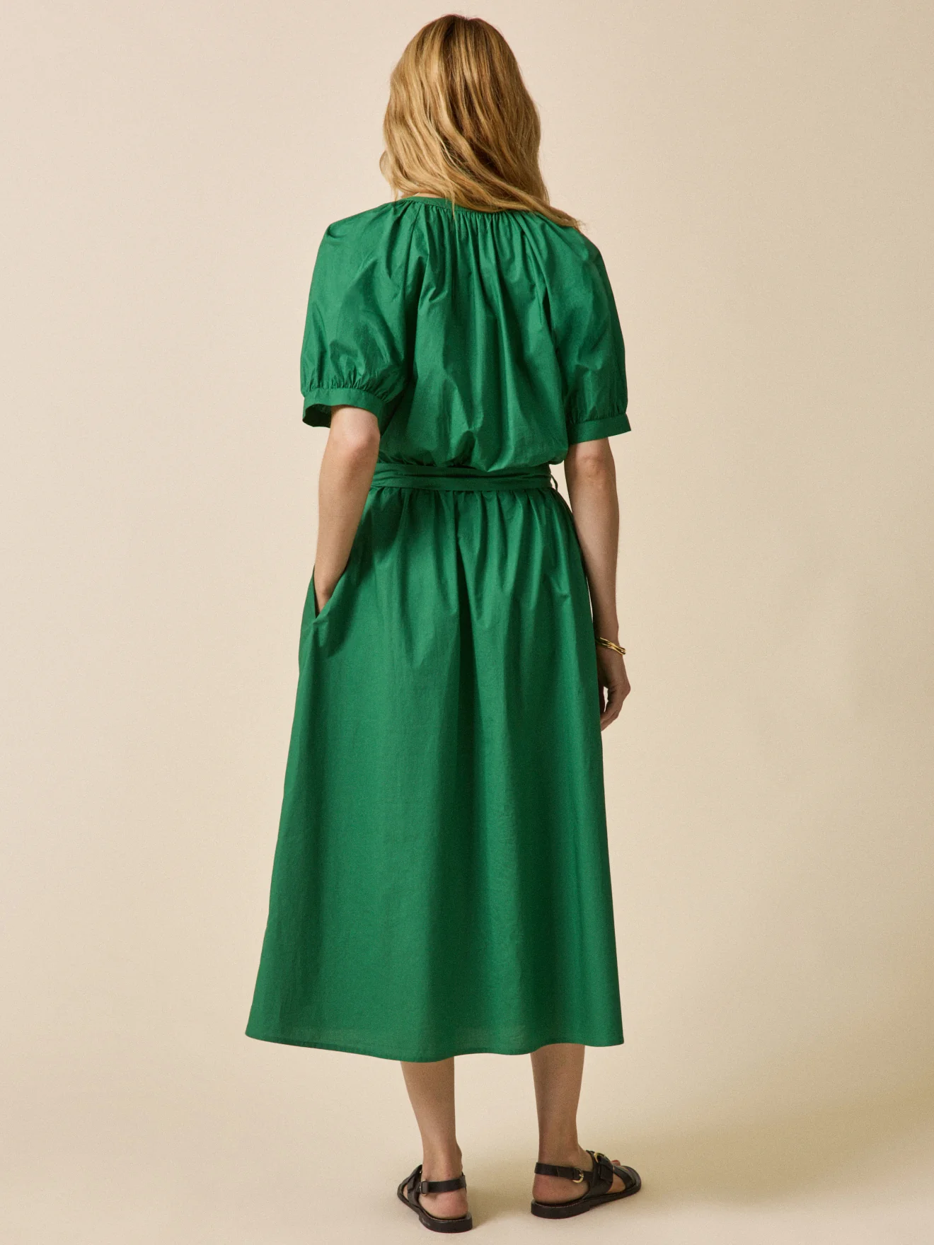 Robe longue popeline unie femme - Image 2