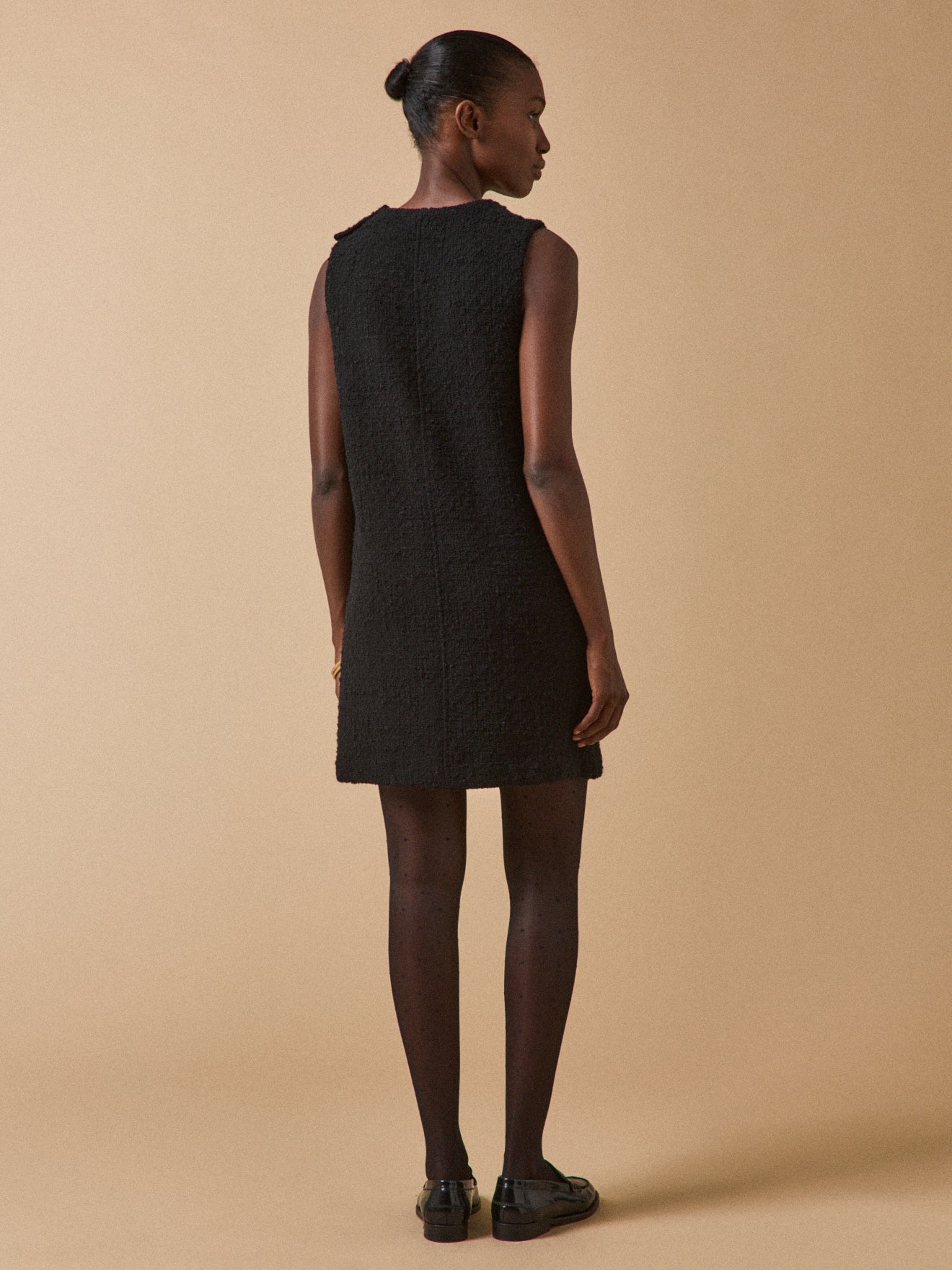 Robe courte sans manches tweed femme - Image 2
