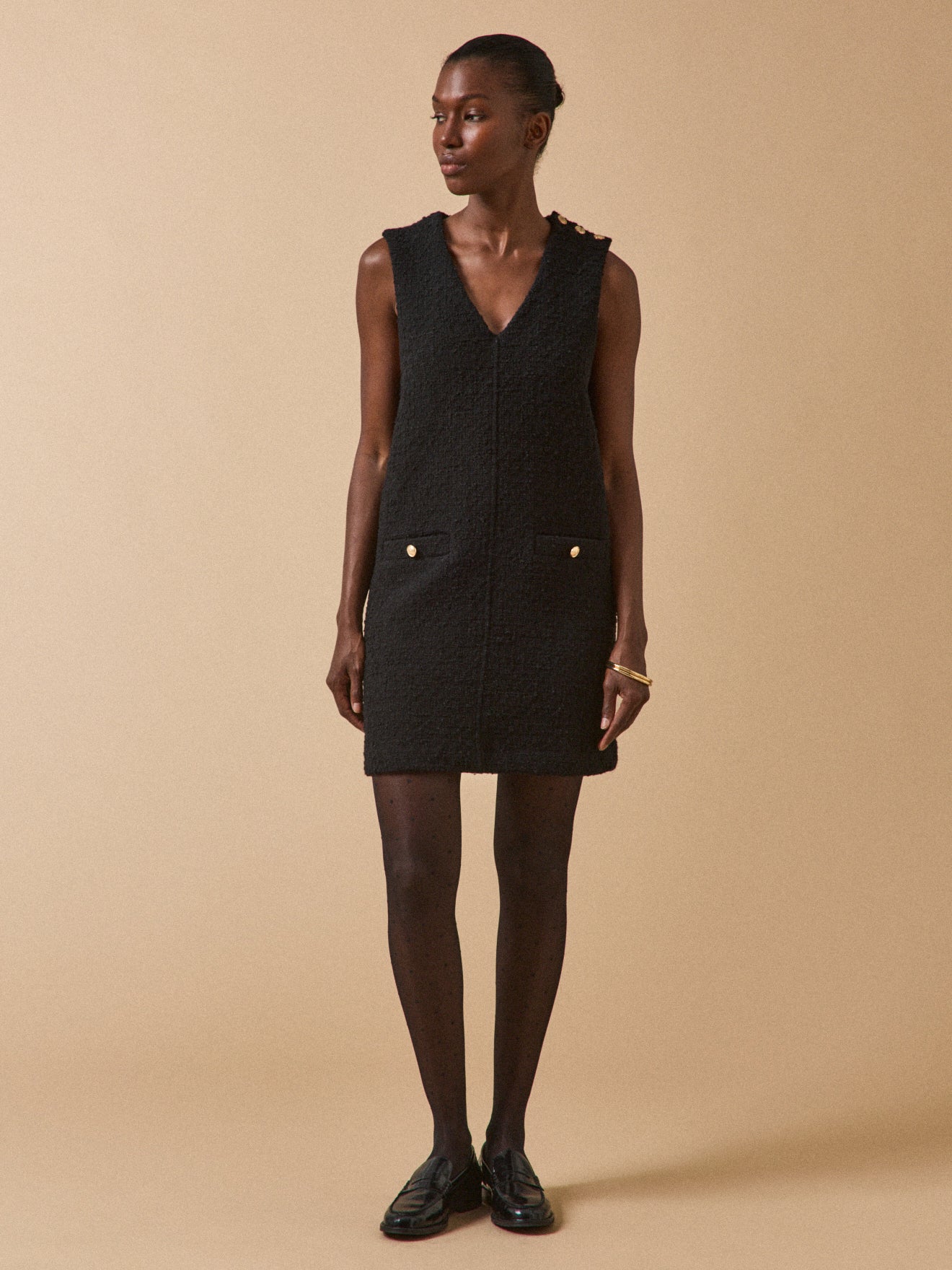 Robe courte sans manches tweed femme - Image 5