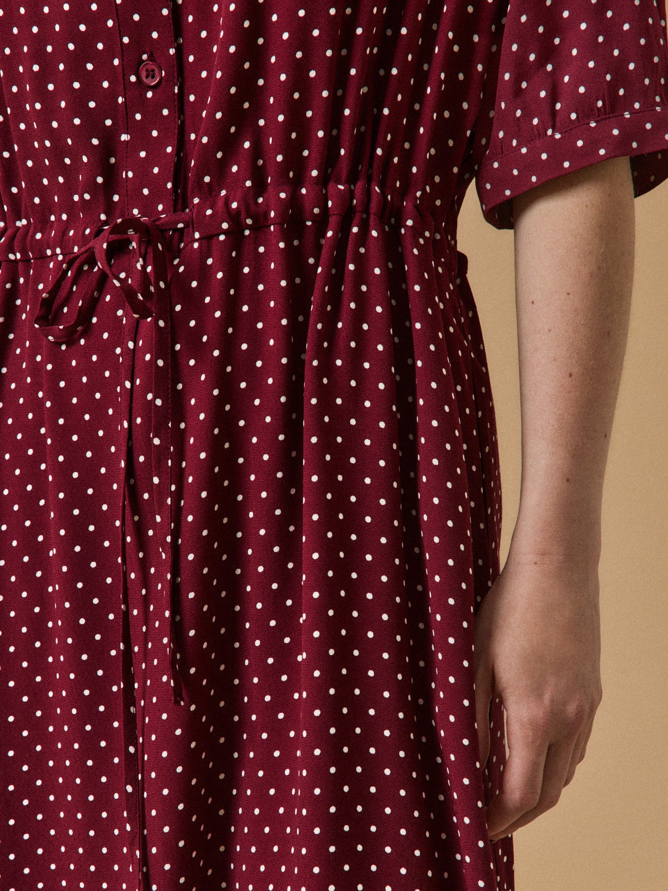 Robe sous genoux rétro femme imprimé pois - Image 6