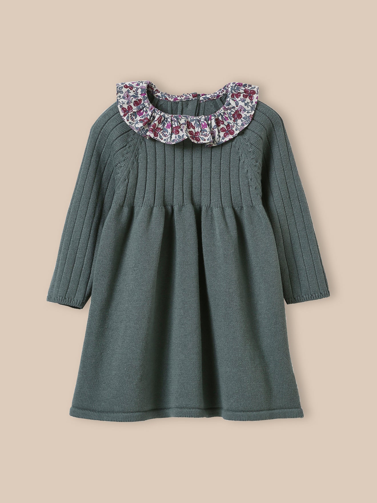 Robe en tricot col en tissu Liberty Bébé