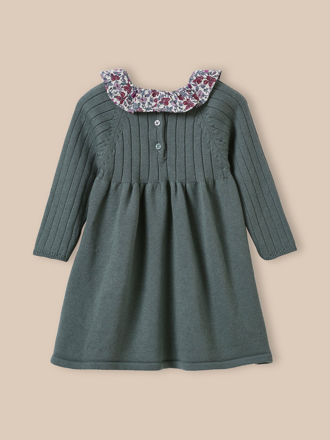 Robe en tricot col en tissu Liberty Bébé - Image 2