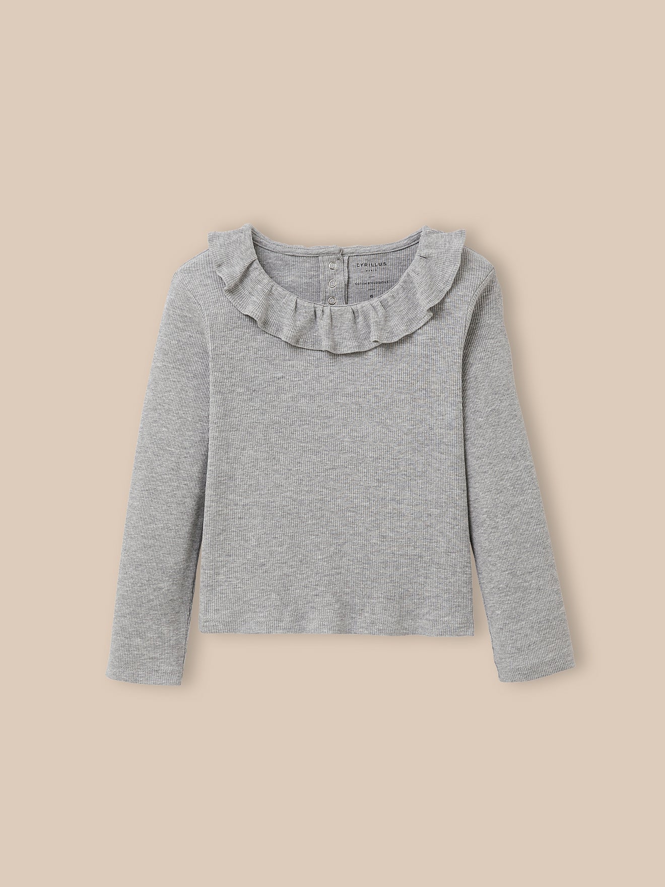 Tee-shirt col volant Fille - Coton biologique