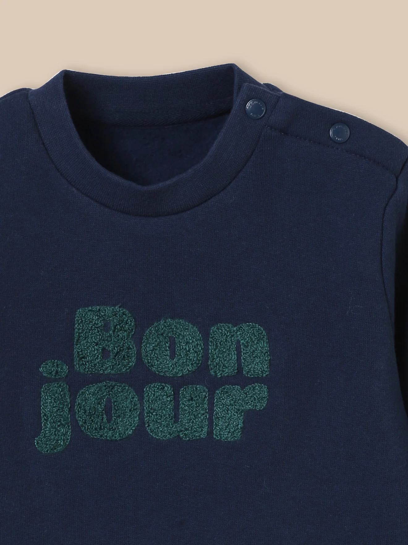 Sweat "bonjour" bébé - Coton biologique - Image 3