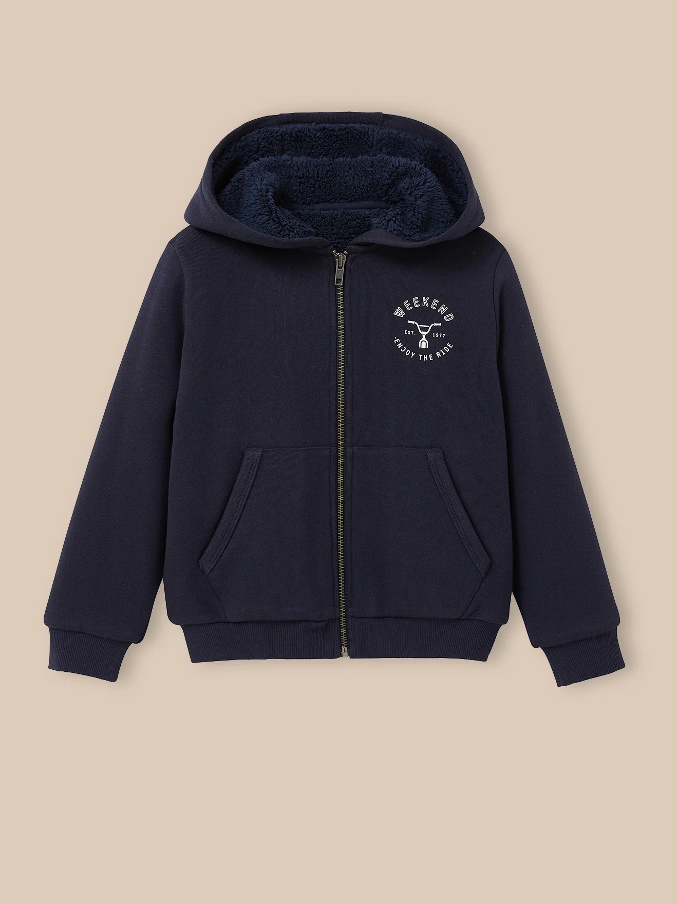 Cardigan zippé doublé sherpa Garçon