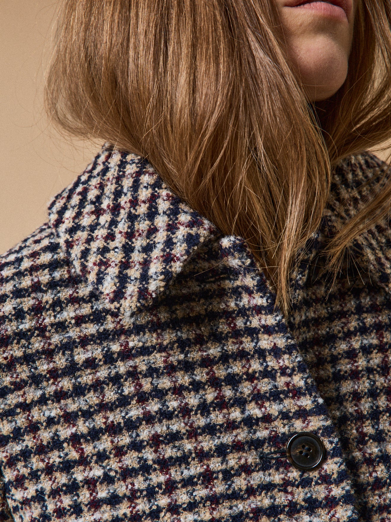 Veste boutonnée tweed carreaux femme - Image 4