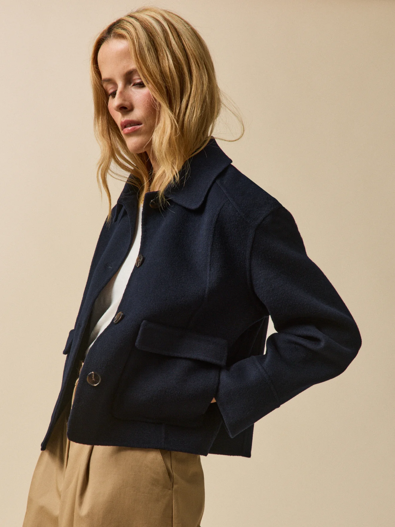 Veste boutonnée lainage double face femme - Image 2