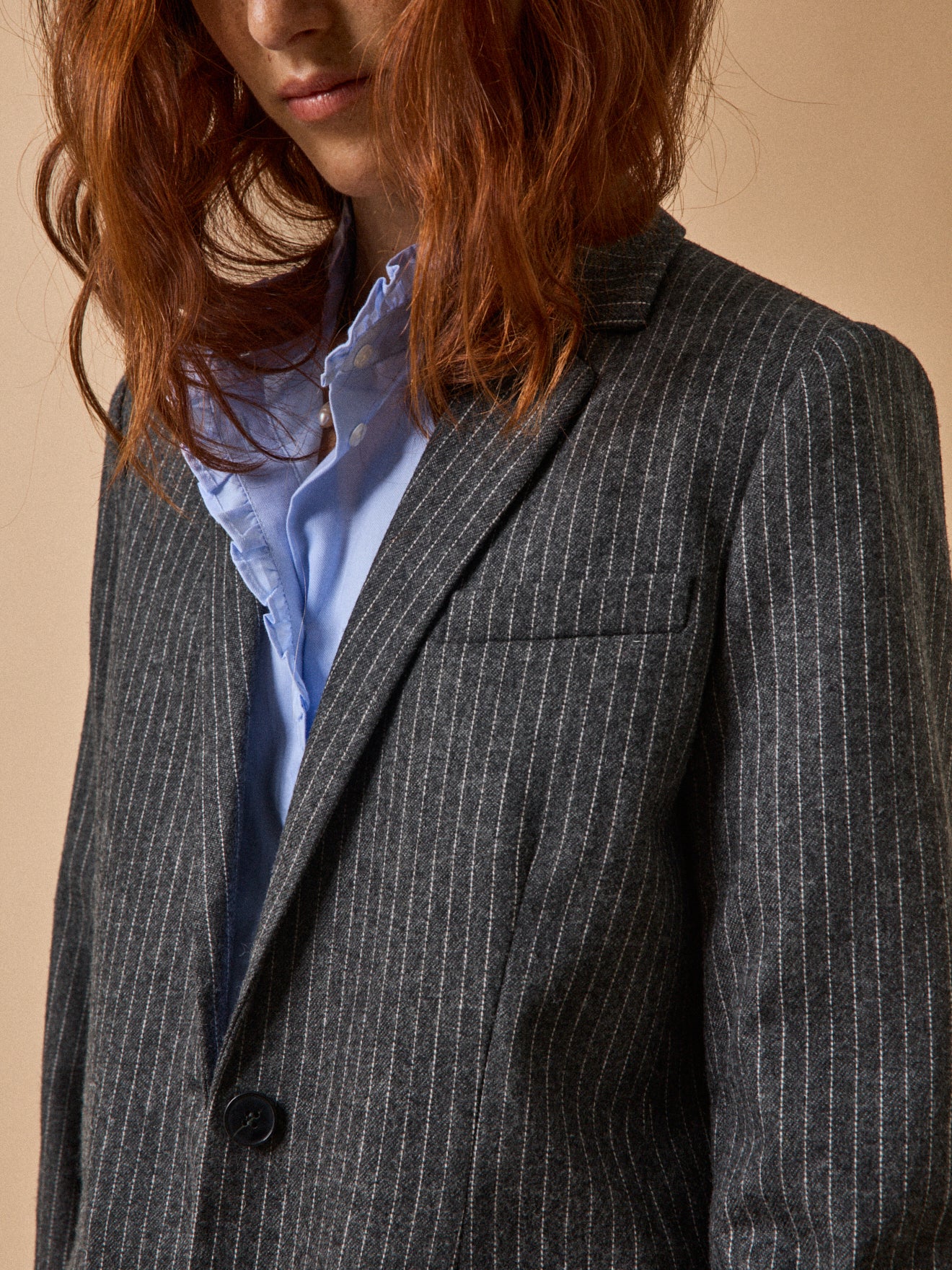 Veste tailleur lainage rayé femme - Image 4