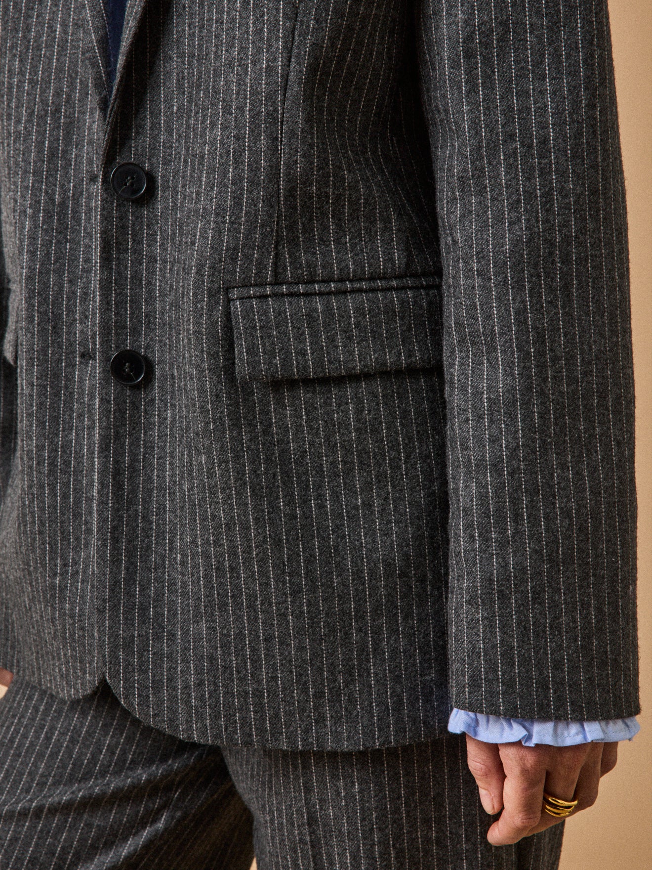 Veste tailleur lainage rayé femme - Image 5