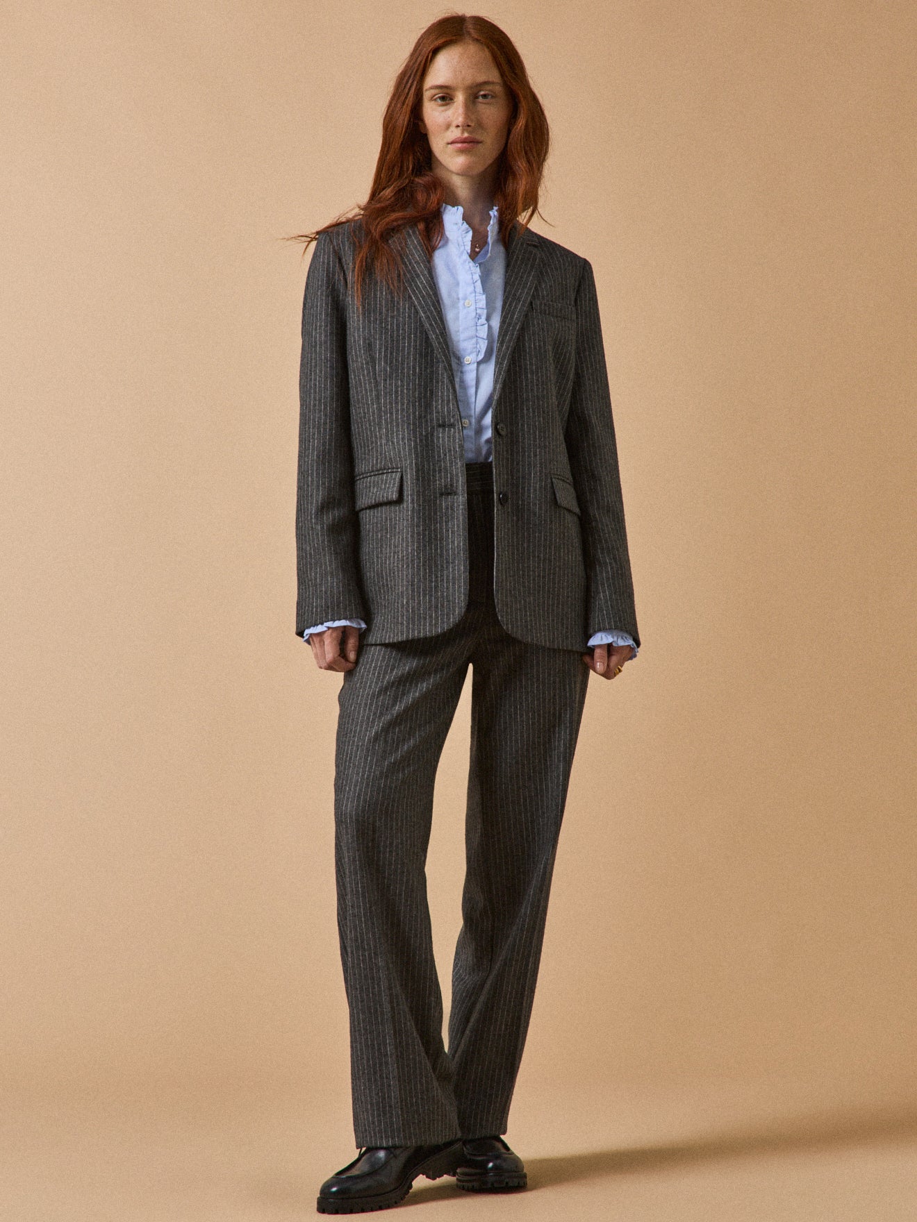 Veste tailleur lainage rayé femme - Image 7